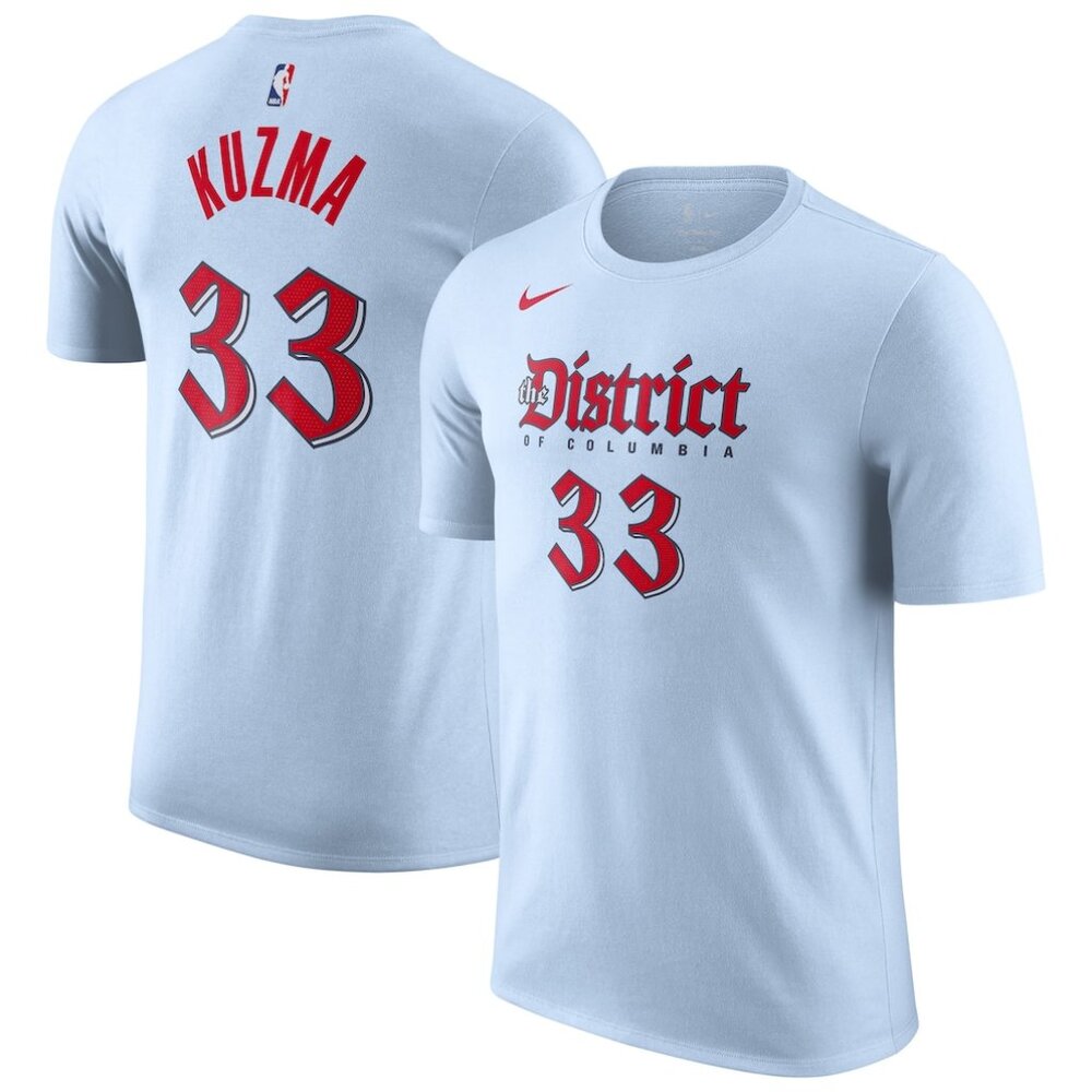 Nike Boy's Kyle Kuzma Washington Wizards Cotton T-Shirt Blue Medium NEW WITH TAG